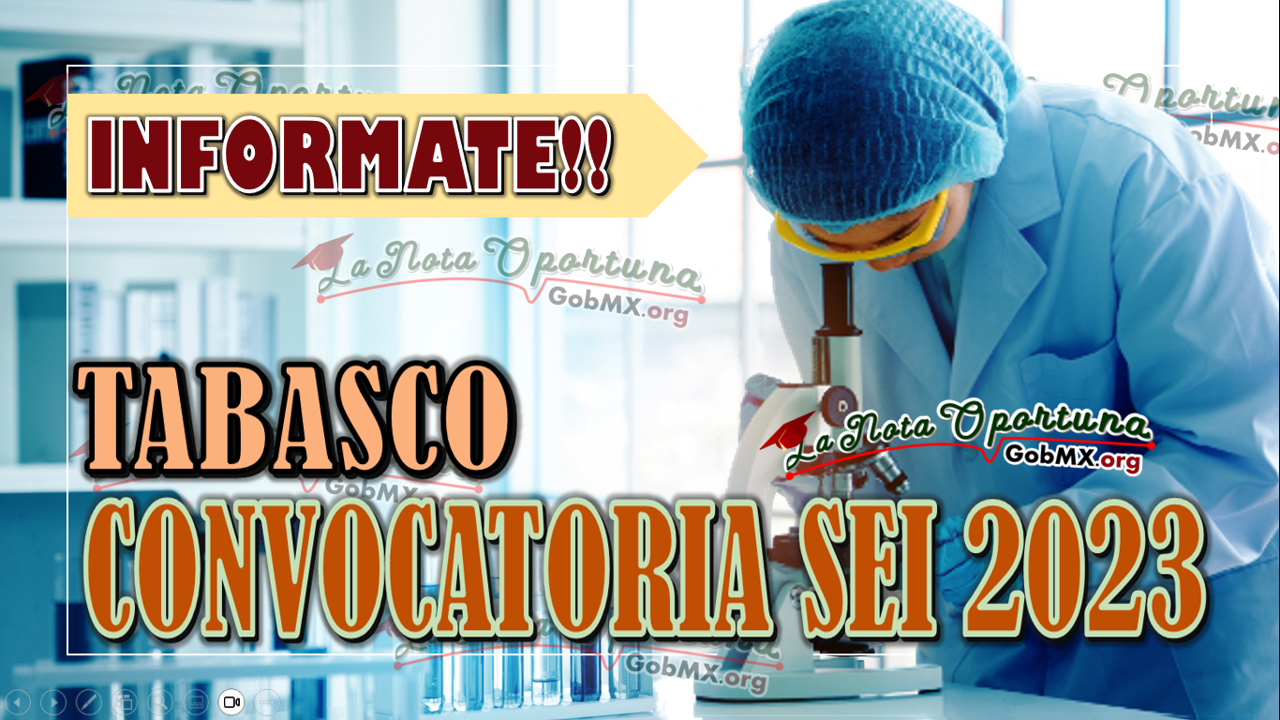 CONVOCATORIA SEI 2023 PARA INVESTIGADORES DE TABASCO