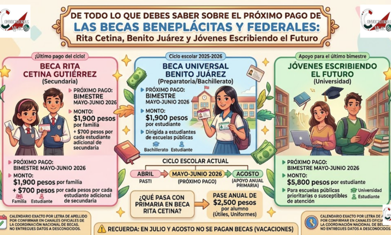 Todo lo que debes saber sobre el próximo pago de las Becas Rita Cetina, Benito Juárez y Jóvenes Escribiendo el Futuro