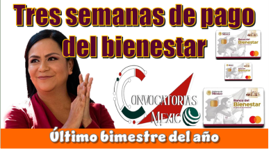 Tres semanas de pago del bienestar | Último bimestre del año 