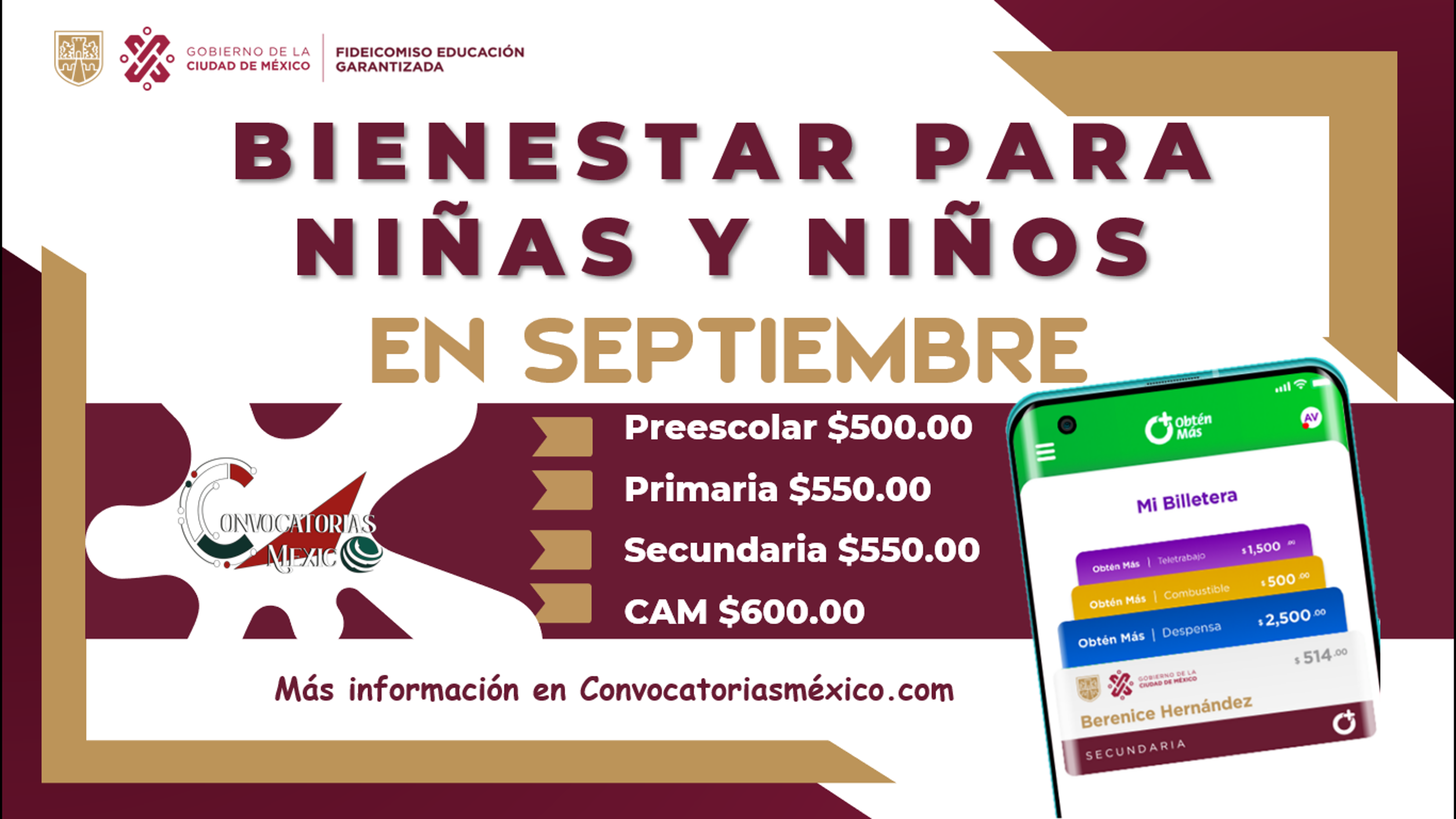 Bienestar Para Niñas y Niños 2022-2023 Tu apoyo en los primero días de SEPTIEMBRE