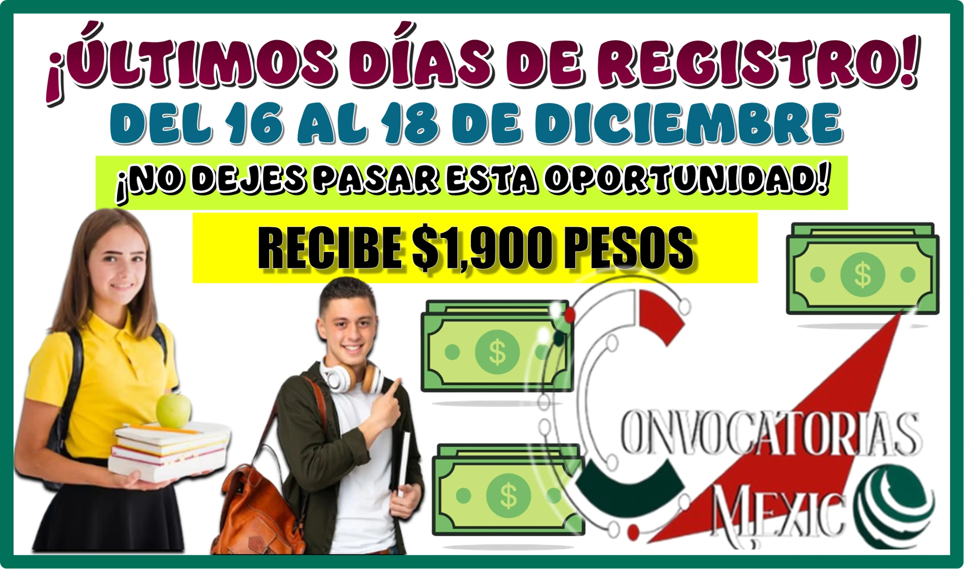 ÚLTIMOS DÍAS DE REGISTRO DE ESTA BECA UNIVERSAL | DEL 16 AL 18 DE DICIEMBRE… ¡NO DEJES PASAR ESTA OPORTUNIDAD Y RECIBE $1,900 PESOS! 