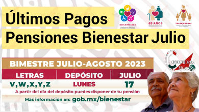 Estas son las últimas iniciales que recibirán su Pensión Bienestar en julio