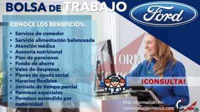 ¡TRABAJA EN FORD CON SOLO CONSULTAR SU BOLSA DE EMPLEO! ¡REVISA LAS VACANTES DISPONIBLES!