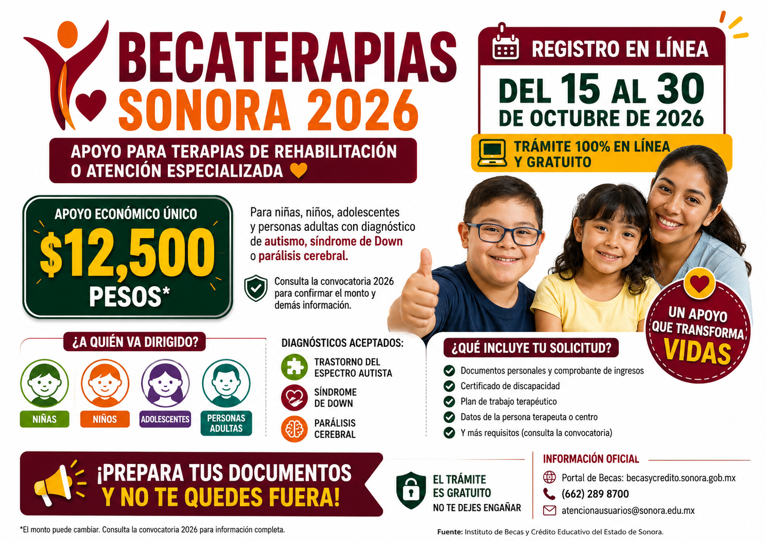 Becaterapias Sonora 2026: registro, requisitos y fechas para solicitar el apoyo