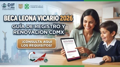 Madre de familia y estudiante consultando los requisitos de la Beca Leona Vicario 2026 del DIF CDMX para recibir apoyo económico mensual en la Ciudad de México.