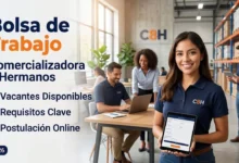 Bolsa de Trabajo Comercializadora 8 Hermanos 2026: Vacantes, Requisitos y Postulación 11 Personal sonriente en oficina y almacén mostrando una tablet con la plataforma de postulación de la bolsa de trabajo en Comercializadora 8 Hermanos