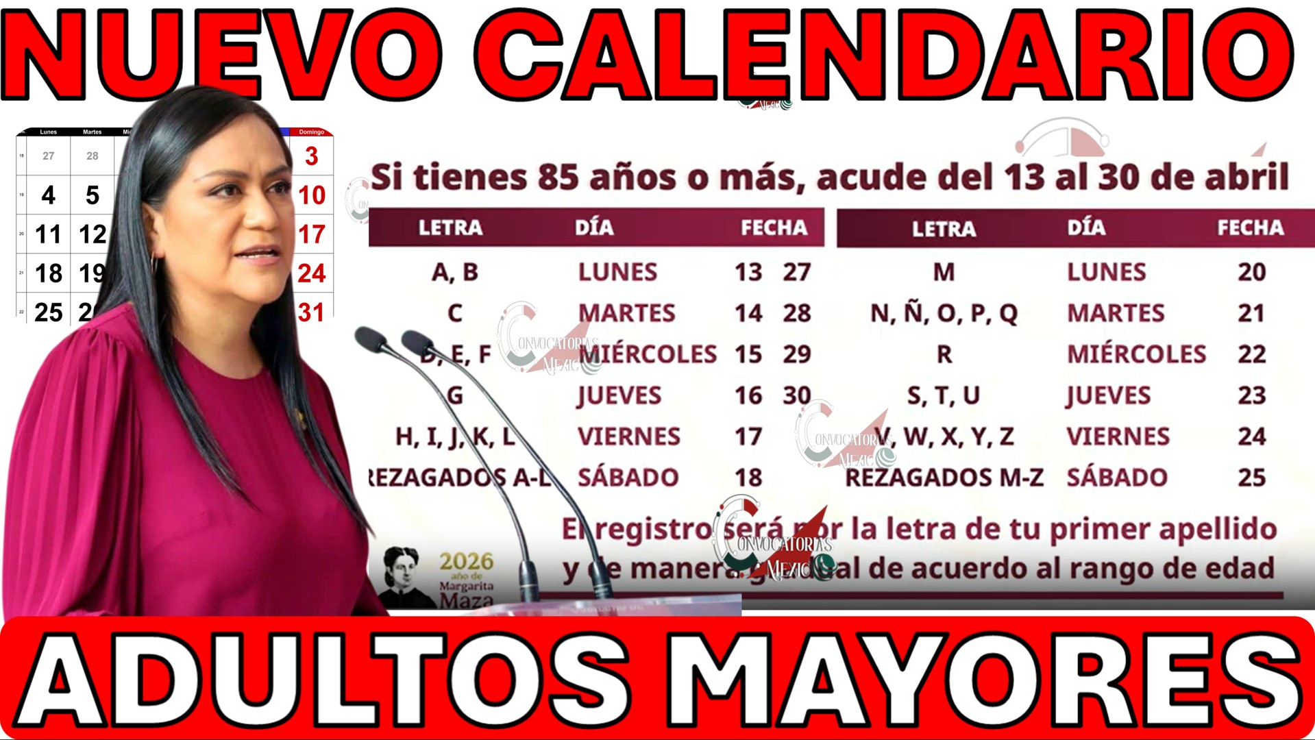 calendario pension aviso bienestar