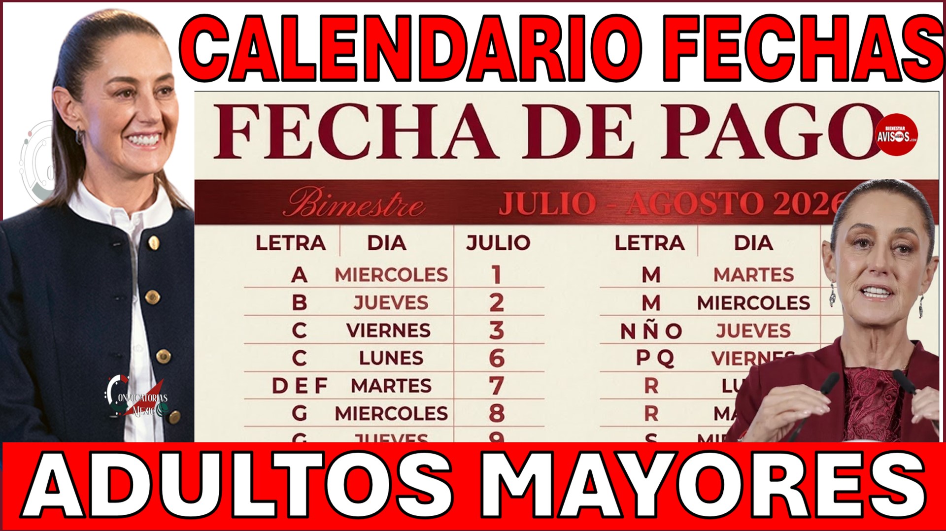 calendario y fechas pension bienestar 65 y mas julio