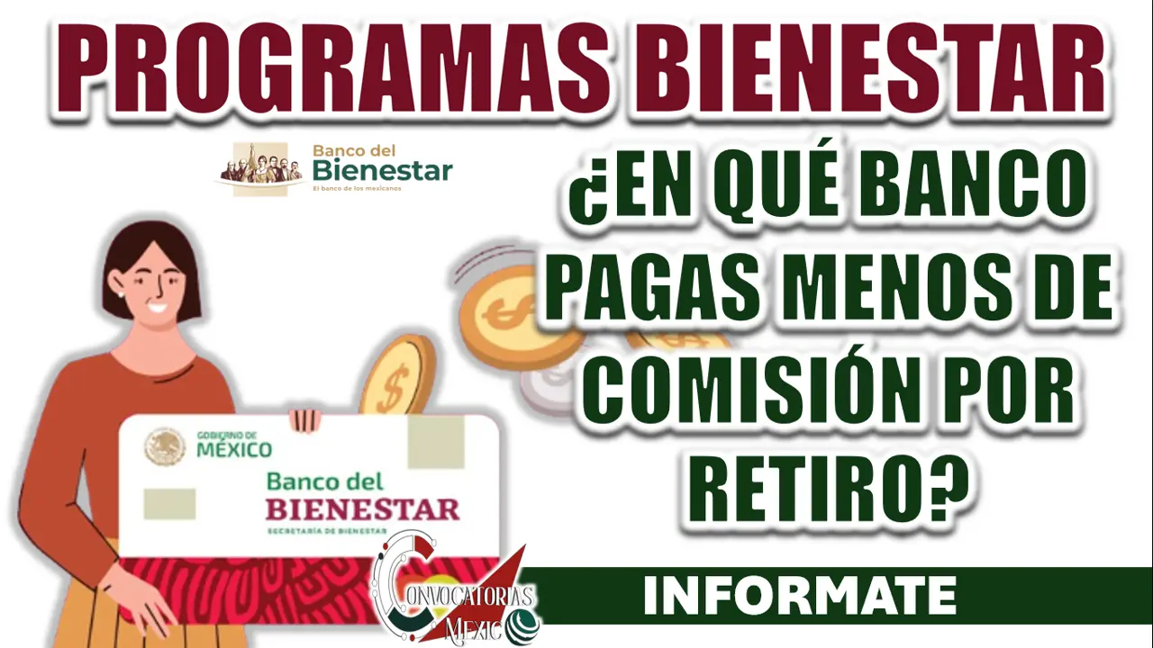 PROGRAMAS BIENESTAR| ¿QUÉ BANCO TE COBRA MENOS COMISIÓN POR RETIRAR TU PAGO?