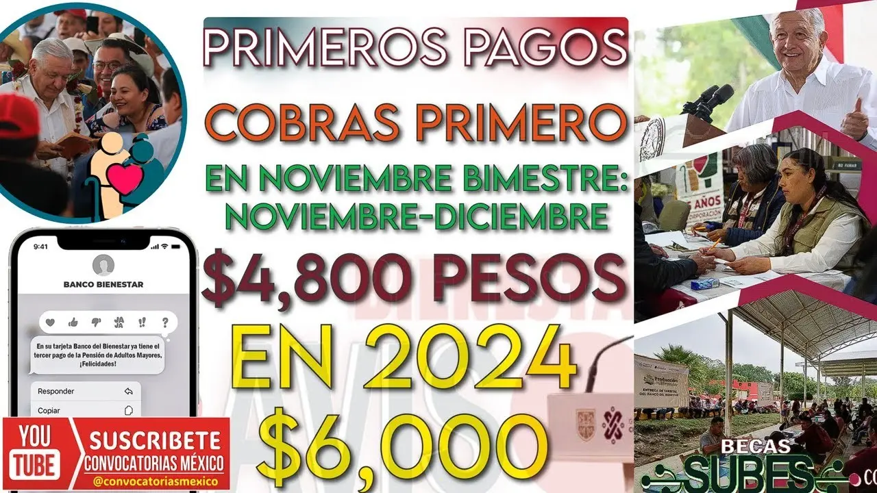 ¡SEMANA DE PAGOS en NOVIEMBRE! Pensión Bienestar | Calendario