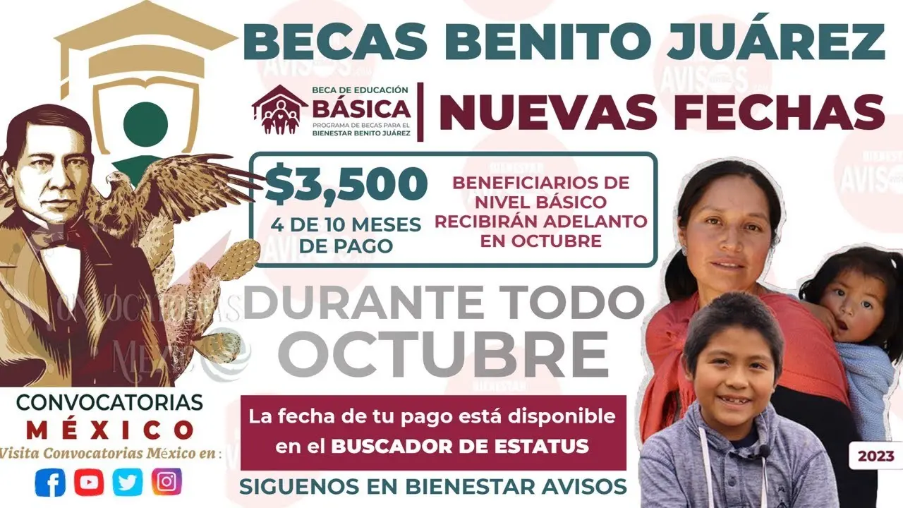 🔴 📆 PAGO DOBLE en OCTUBRE  Becas Benito Juárez, ¿quién recibe EL ADELANTO?