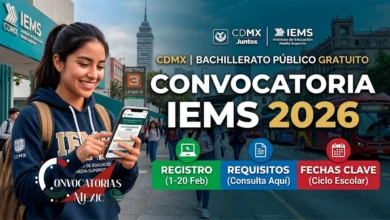 Estudiante en CDMX consultando en su celular la Convocatoria IEMS 2026 para registro, requisitos y fechas clave.