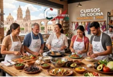 Imagen de portada con chef profesional cocinando, mostrando opciones de diplomados, repostería y platillos de los 12 mejores cursos de cocina en Durango.