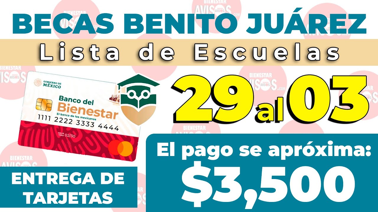 🚨✅¡ATENCIÓN del 29 al 03 de Junio! ENTREGA DE TARJETAS BIENESTAR estudiantes Becas Benito Juárez