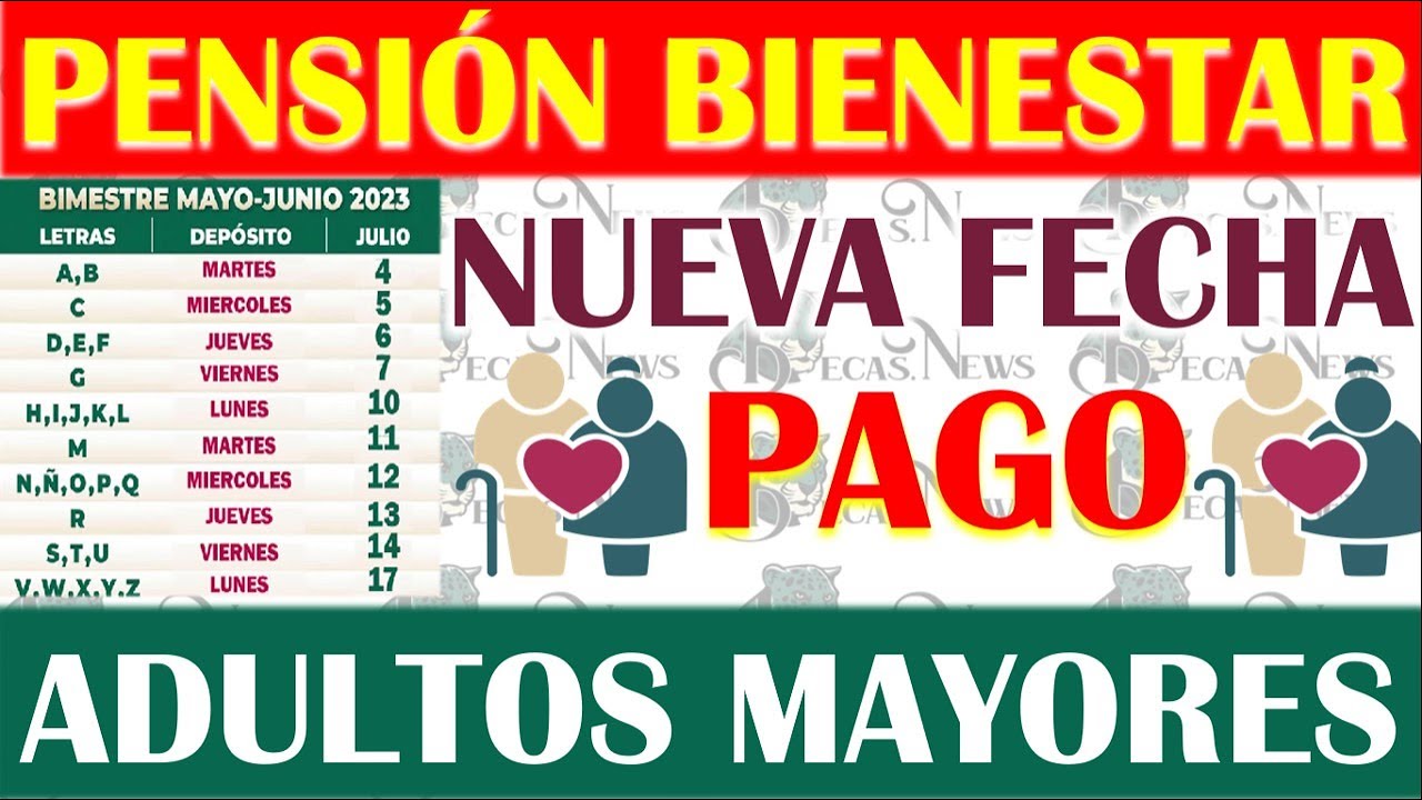 📅🚨 PENSIÓN BIENESTAR CONFIRMADO FECHA PAGO DE JULIO 2023 ADULTOS MAYORES Letra por letra de $4,800 💥