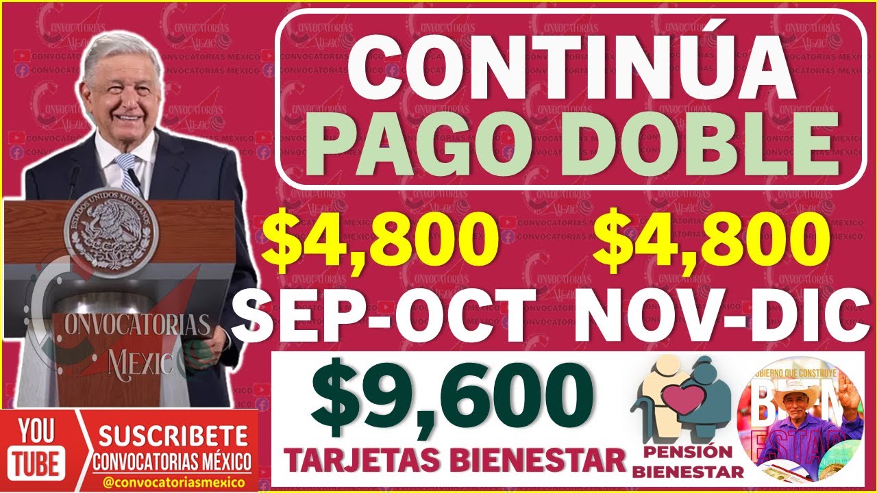 📣📆 Adultos Mayores y va DE NUEVO ENTREGA DE PAGOS $9,600 en OCTUBRE ¡A PENSIONADOS 65 Y MAS! 🤑💸