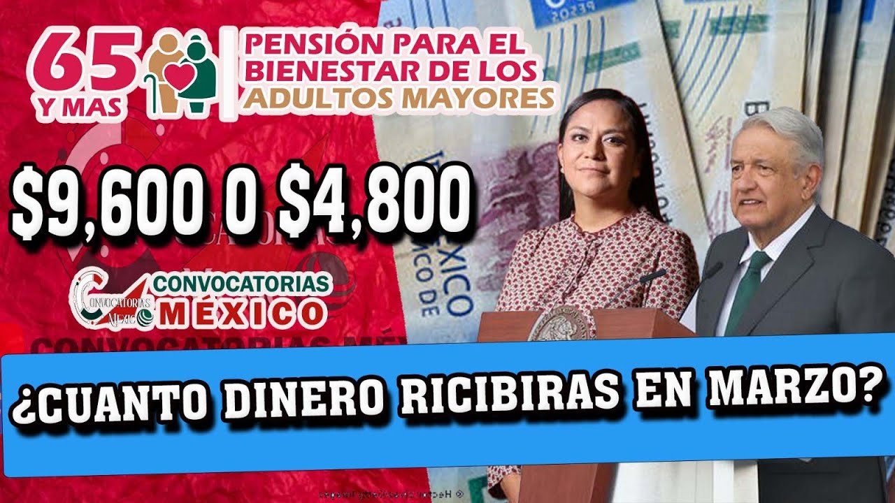 🔴 Pensión Adulto Mayor 65 y mas 💸 ¿Cuánto vas recibir en el mes de Marzo ¿$9,600 o $ $4,800?
