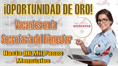 ¡Oportunidad de Oro! Vacantes en la Secretaría del Bienestar con Sueldos de Hasta 96 Mil Pesos Mensuales