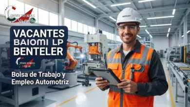 Ingeniero industrial mexicano con casco y chaleco de seguridad sosteniendo tableta en planta de BENTELER para las vacantes de empleo