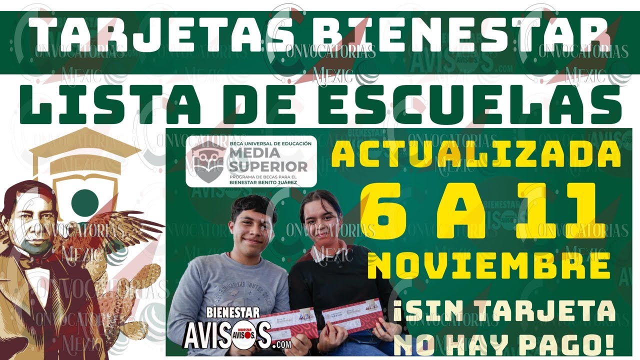 📣 👉🏽 ¡Listas actualizadas! BECAS BENITO JUÁREZ entrega de TARJETAS DEL BIENESTAR