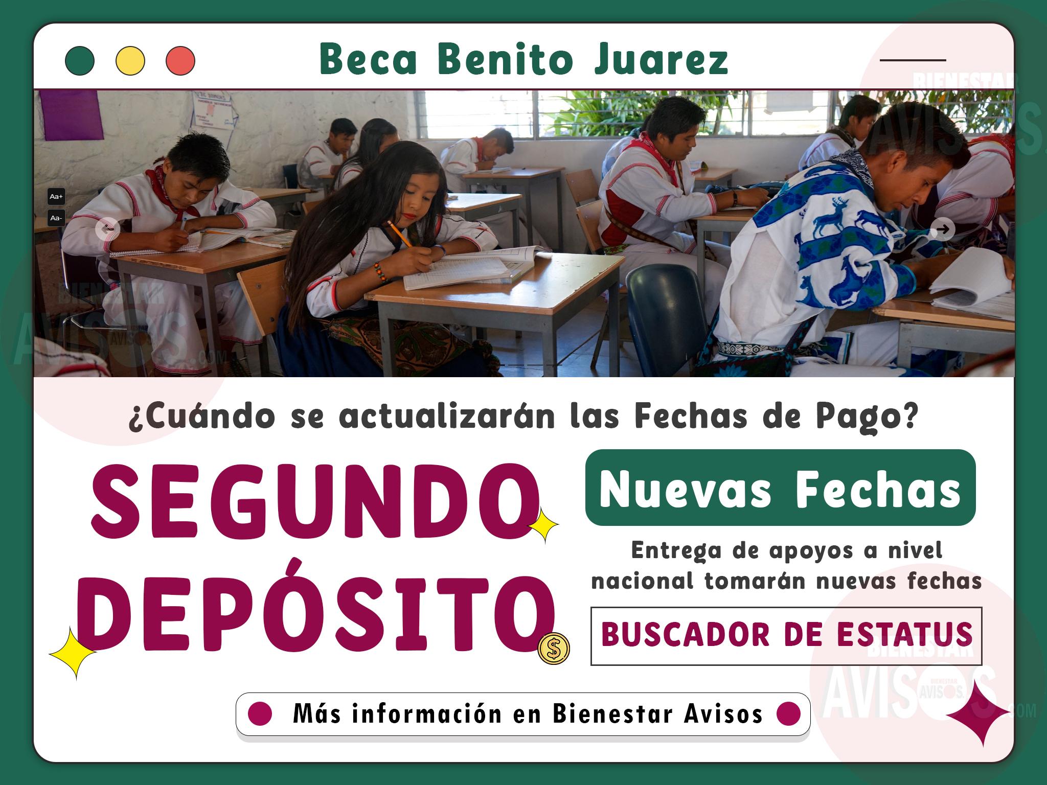 ¿Cuándo se actualizarán las fecha de pago en el Buscador de Estatus? | Segundo Depósito a nivel nacional