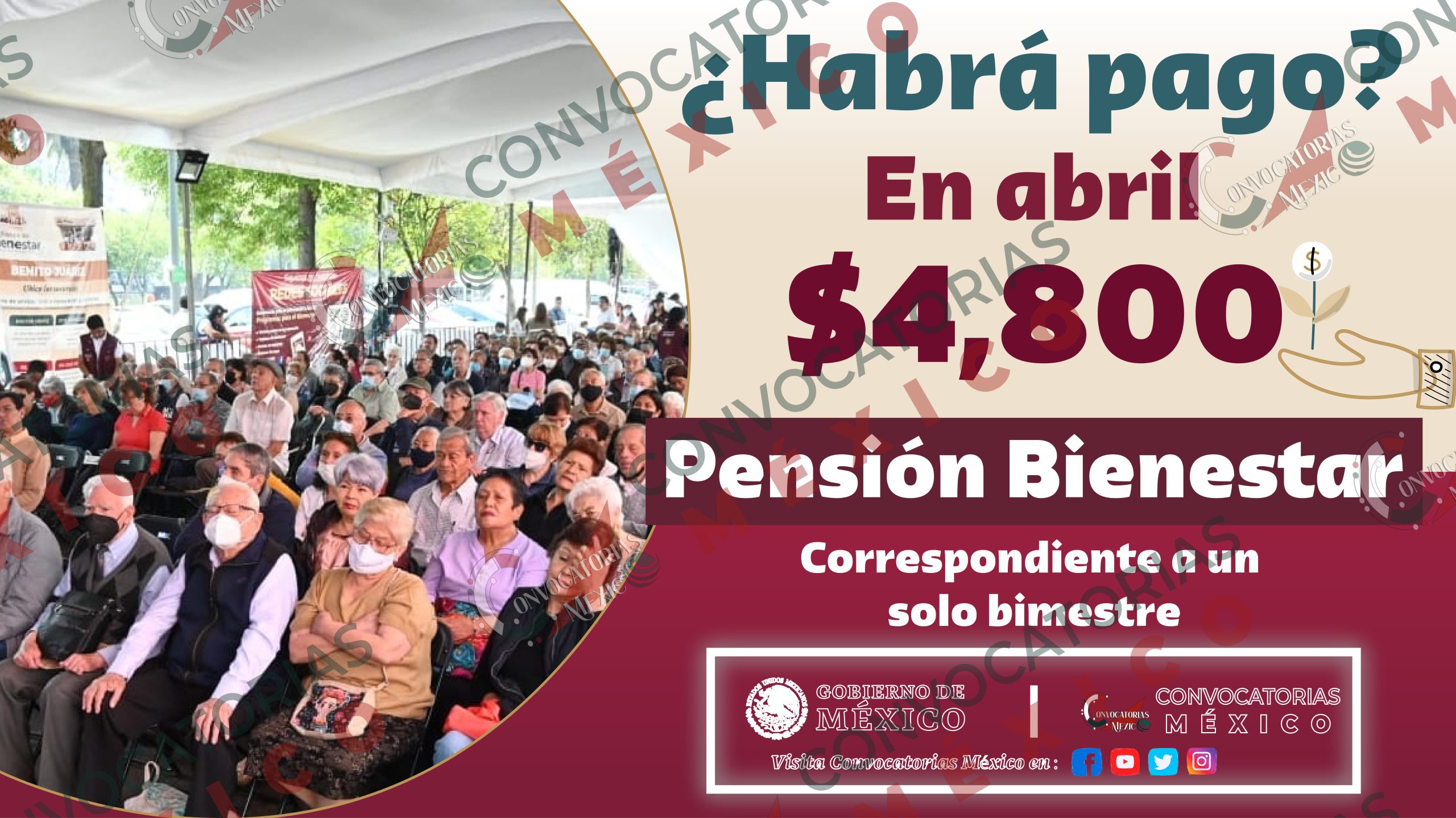 ¿Es posible? Depósito de 4,800 pesos en abril para Pensión Bienestar
