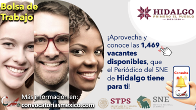 ¡Aprovecha este mes y consigue empleo! ¡Postúlate a una de las más de 1,000 vacantes que el “Periódico de Ofertas de Empleo del SNE de Hidalgo” tiene disponibles!