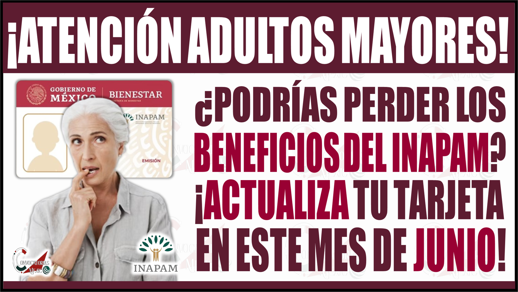 ¡Atención adultos mayores! Podrían perder los beneficios si no actualizan su tarjeta del INAPAM este mes de junio