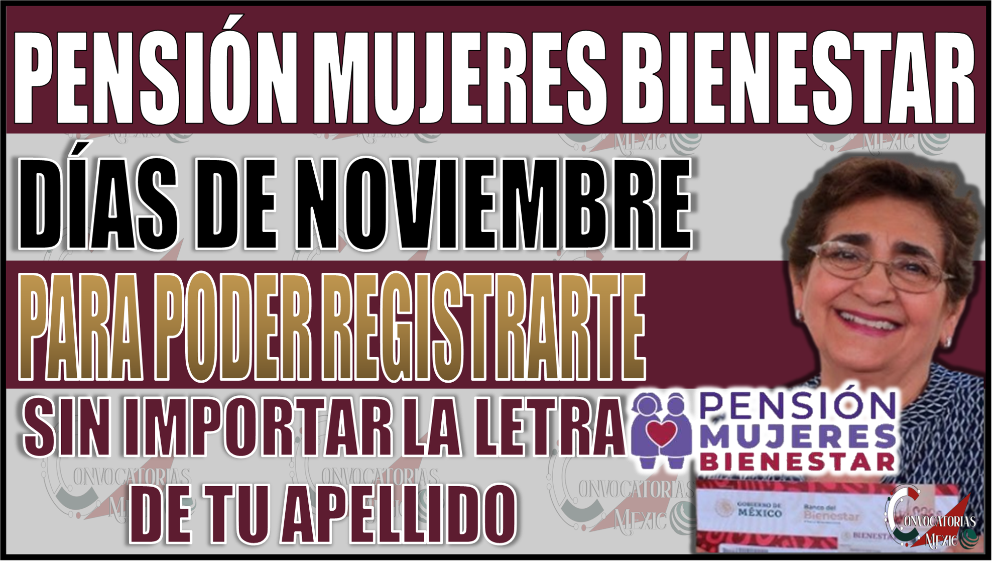 ¡Atención mujeres! Descubre los días de noviembre para registrarte en la Pensión Mujeres Bienestar sin importar la letra de tu apellido
