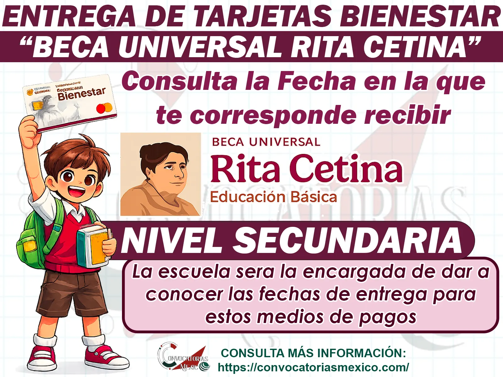 ¡Atención nuevos becarios! Si formas parte de las Becas Rita Cetina consulta cuando recibirás tu medio de pago