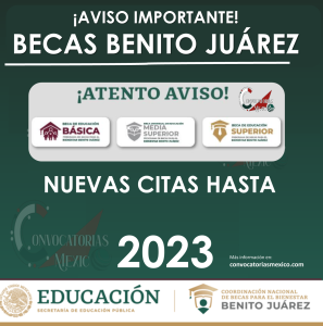 ¡Atento Aviso para los Beneficiarios de las Becas Benito Juárez desde Básica a nivel Superior! Consulta el último día de atención 12 ¡Atento Aviso para los Beneficiarios de las Becas Benito Juárez desde Básica a nivel Superior! Consulta el último día de atención