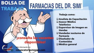 ¡CONSIGUE EMPLEO! Consulta e ingresa a la bolsa de trabajo de Farmacias del Dr. Simi y forma parte de su equipo