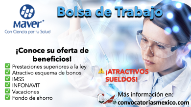 ¡CONSULTA LA BOLSA DE TRABAJO DE “MAVER” Y DESCUBRE LAS OPORTUNIDADES SIN EXPERIENCIA REQUERIDA Y HASTA SUELDOS DE $15,000.00!