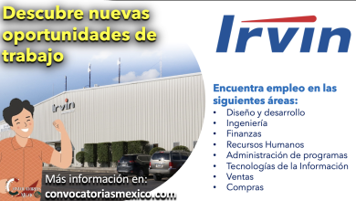 ¡Conoce las vacantes disponibles de “Irvin” y postúlate! ¡Consulta ya!