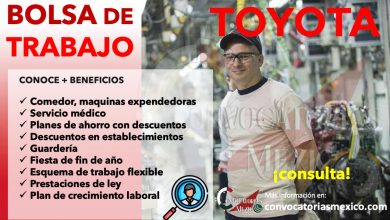 ¡ENVÍA TU SOLICITUD Y ÚNETE A TOYOTA! CONSULTA LOS BENEFICIOS QUE OFRECEN