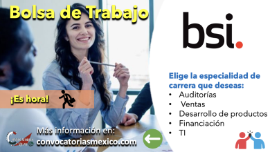 ¡Es muy fácil! Consulta la bolsa de trabajo de “BSI” y conoce más acerca de esta empresa y sus ofertas laborales