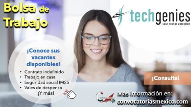 ¡Es tu oportunidad! Aprovecha y consulta la bolsa de trabajo de “TechGenies” y postúlate a una de sus vacantes disponibles