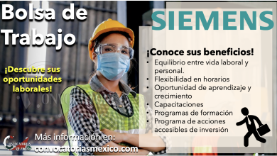 ¡NO ESPERES MÁS Y CONSTRUYE UN FUTURO EN “SIEMENS”! CONSULTA SU BOLSA DE TRABAJO Y CONOCE CIENTOS DE OPORTUNIDADES