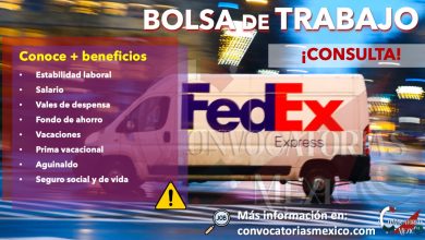 ¡NO TE QUEDES ATRÁS Y ENCUENTRA OFERTAS DE EMPLEO EN LA BOLSA DE TRABAJO DE “FedEx”!