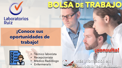 ¡OPORTUNIDADES QUE NO TE PUEDES PERDER! CONSULTA LA BOLSA DE TRABAJO DE “LABORATORIOS RUIZ” Y FORMA PARTE DE SU EQUIPO