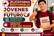 ¡Plataforma Disponible! Jóvenes Construyendo el Futuro: Postúlate a una de las vacantes y recibe pagos mensuales de 9 mil 580 pesos