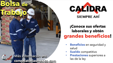 ¡Que esperas! Conoce las ofertas laborales que “Grupo Calidra” tiene para ti, disponibles en su bolsa de trabajo ¡Prestaciones superiores a la ley!