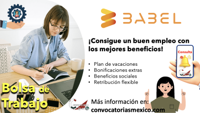 ¡Que no te gane el tiempo y consulta ahora las vacantes disponibles de “Babel”! ¡Aplica ahora!
