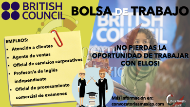 ¡SÉ EL PRIMERO EN CONSULTAR LA BOLSA DE TRABAJO DE BRITISH COUNCIL! NO PIERDAS ESTA OPORTUNIDAD