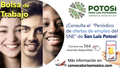 ¡Son más de 500 ofertas de empleo que el “Periódico del SNE de San Luis Potosí” tiene disponibles para ti! ¡Conoce y aplica a una de ellas!