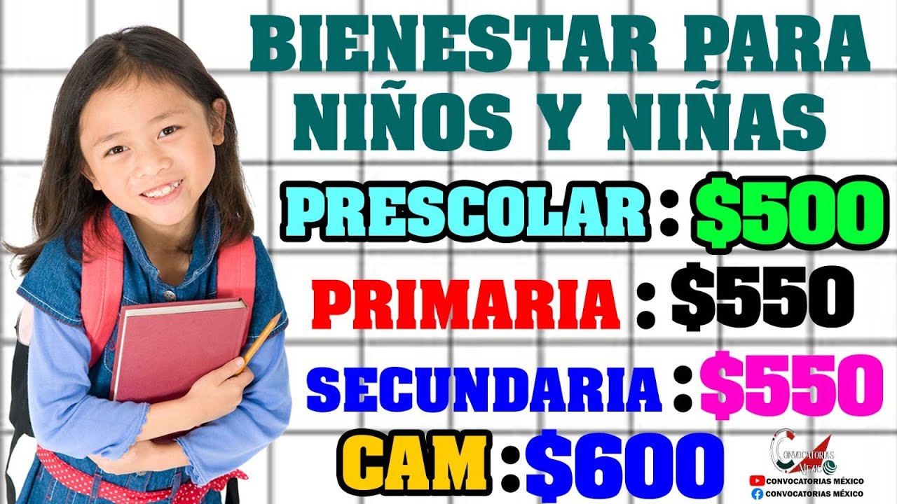 ¡TU PAGO! De la Beca Bienestar para Niñas y Niños está cerca $500 $550 y $600 pesos