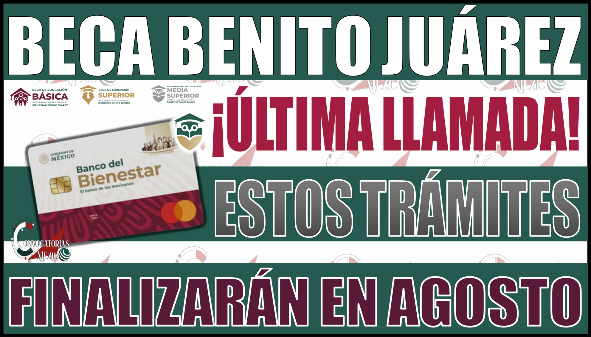 ¡Última llamada! Trámites de la Beca Benito Juárez que finalizan este agosto