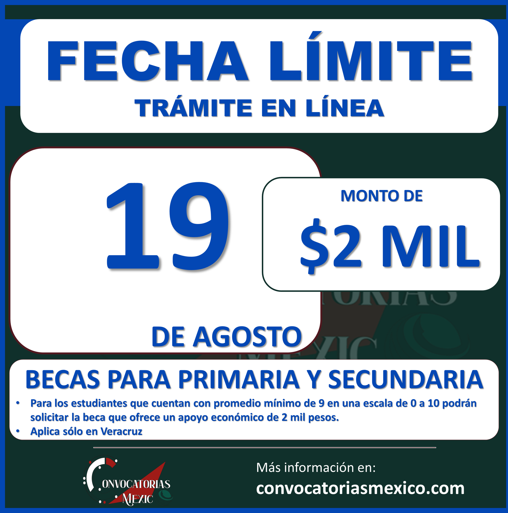 ¡Últimos días! Tramita el Apoyo de Dos Mil pesos en línea para Primaria y Secundaria de la Beca por Promedio