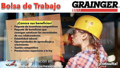 ¡ÚNETE AL EQUIPO DE “GRAINGER”! REGÍSTRATE EN SU BOLSA DE TRABAJO Y RECIBE OFERTAS LABORALES
