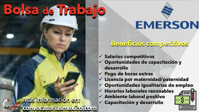 ¡Únete al equipo de trabajo de “Emerson”! Conoce su bolsa de trabajo y explora sus oportunidades laborales